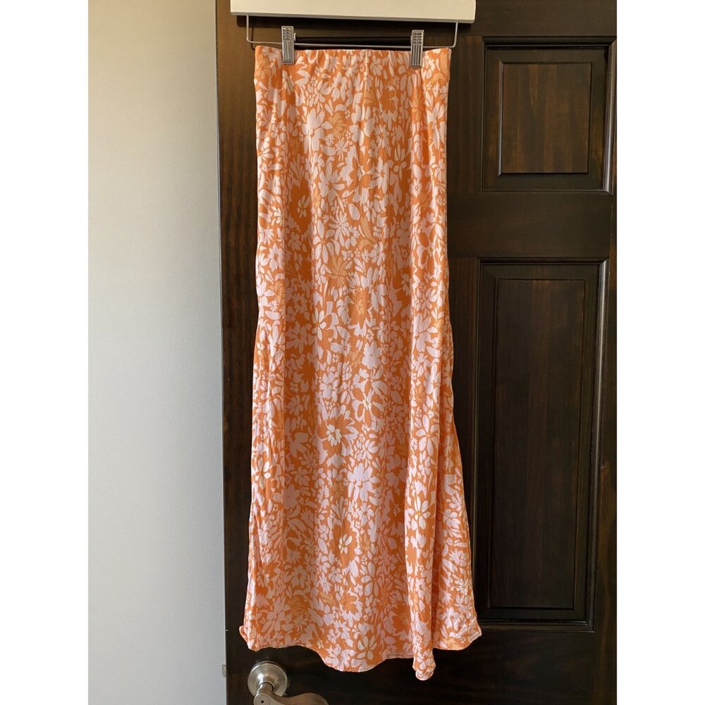 Pastel Orange and floral midi skirt by MINKPINK Size Small - Picture 3 of 6